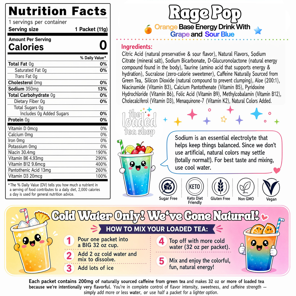 Rage Pop loaded tea