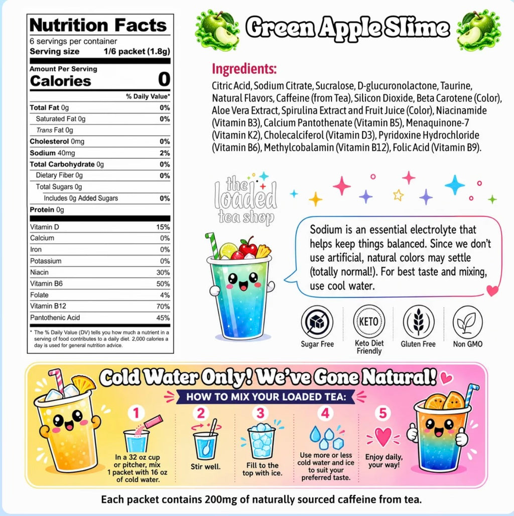 Sour Green Apple loaded tea energy drink mix – photo 2