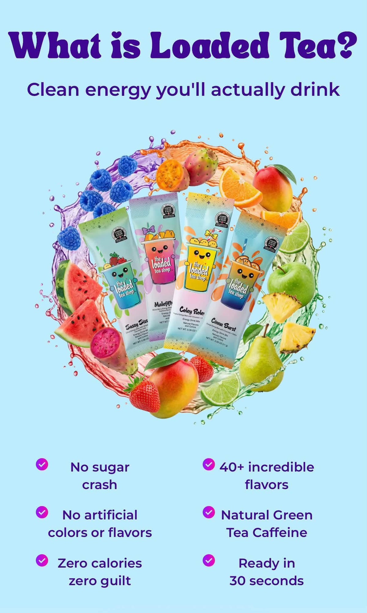 Strawberry Kiss loaded tea collagen + protein energy drink mix packet – photo 3