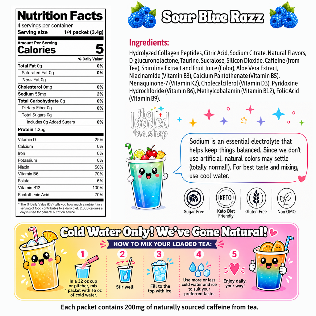 Sour Blue Razz nutrition facts and ingredients