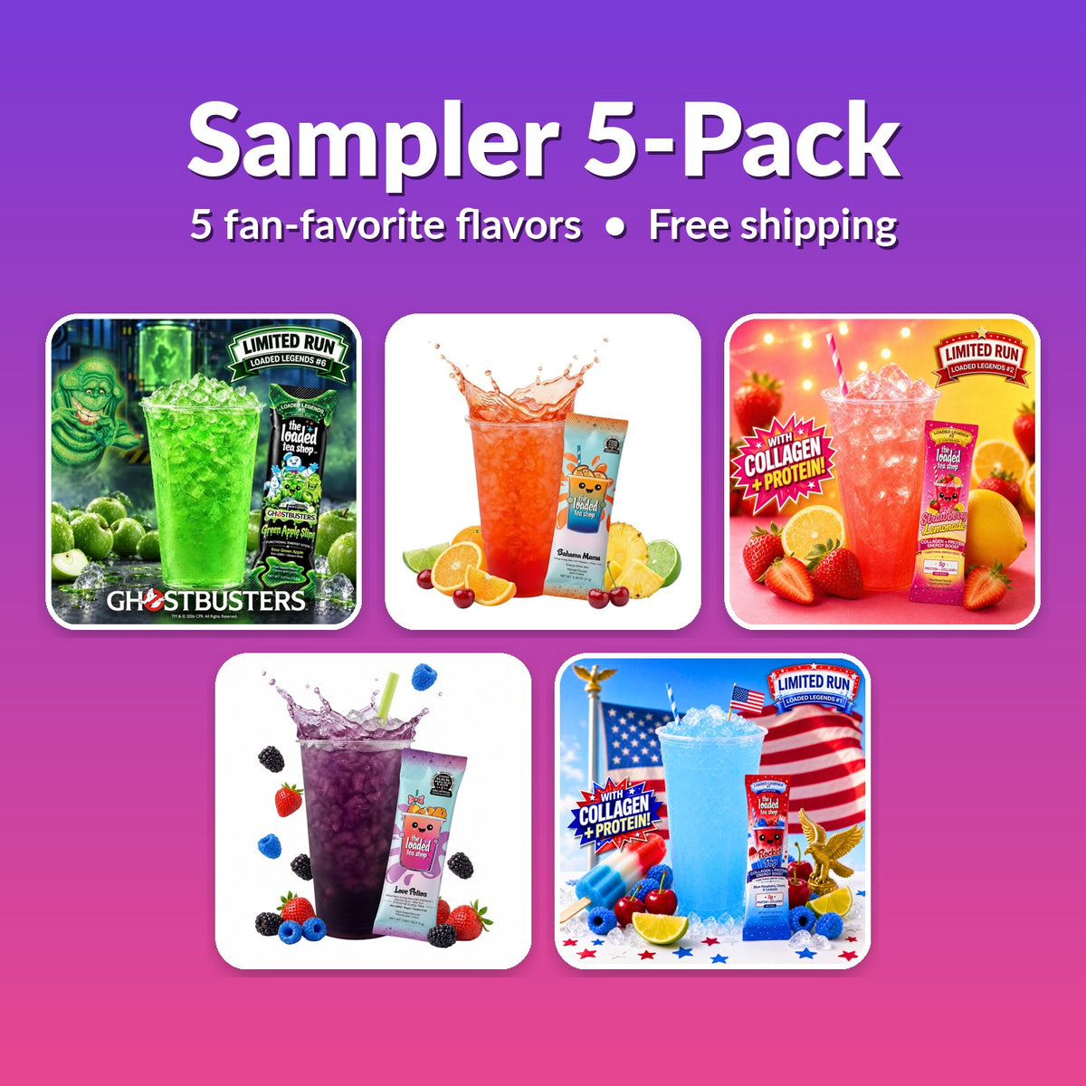 Sampler 5-Pack of loaded tea flavors